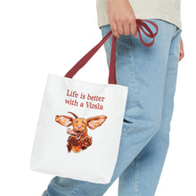 Load image into Gallery viewer, Life is Better with a Vizsla Tote Bag | Dog Lover Puppy Illustration
