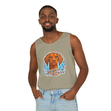 Load image into Gallery viewer, Cloudy With a Chance of Nope Dog Tank Top | Vizsla vs Rain Illustration
