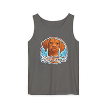 Load image into Gallery viewer, Cloudy With a Chance of Nope Dog Tank Top | Vizsla vs Rain Illustration
