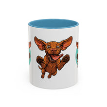 Load image into Gallery viewer, Happy Vizsla Coffee Mug – Cute Jumping V Puppy Accent Mug 11oz
