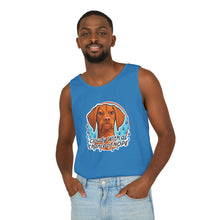 Load image into Gallery viewer, Cloudy With a Chance of Nope Dog Tank Top | Vizsla vs Rain Illustration

