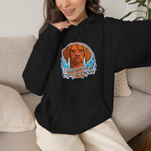 Load image into Gallery viewer, 'Cloudy With A Chance Of NOPE'  Vizsla Dog Portrait Hoodie

