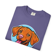 Load image into Gallery viewer, Smiling Happy Vizsla Puppy Lover T-shirt, Unisex Pet Apparel, Gift for Vizsla Owners, Fun V T-Shirt, Casual Wear for Vizsla Dog Dad

