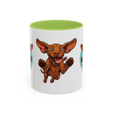 Load image into Gallery viewer, Happy Vizsla Coffee Mug – Cute Jumping V Puppy Accent Mug 11oz
