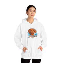 Load image into Gallery viewer, 'Cloudy With A Chance Of NOPE'  Vizsla Dog Portrait Hoodie
