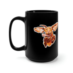 Super Vizsla Black Ceramic Mug 15oz