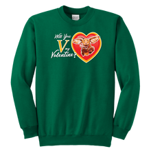 Load image into Gallery viewer, Will You V My Valentine? Youth Crewneck Sweatshirt
