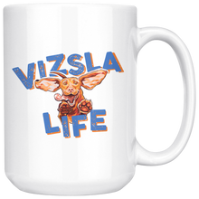 Load image into Gallery viewer, Vizsla Life - White 15oz Ceramic Mug
