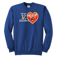 Load image into Gallery viewer, Will You V My Valentine? Youth Crewneck Sweatshirt

