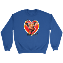 Load image into Gallery viewer, Will You V My Valentine? Super Vizsla Crewneck Sweatshirt
