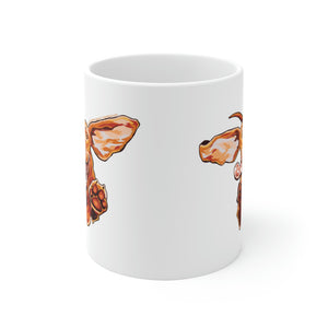 Super Vizsla White Ceramic Mug 11oz Happy Playful Hungarian Vizsla Puppy Dog