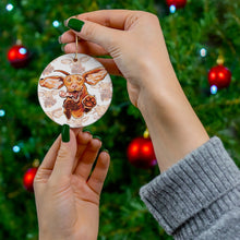 Load image into Gallery viewer, Vizsla Christmas ornament ceramic circle

