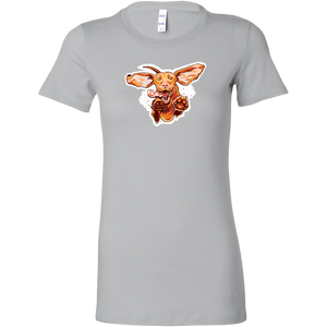 a light grey Bella women's t-shirt with the original super vizsla dog design