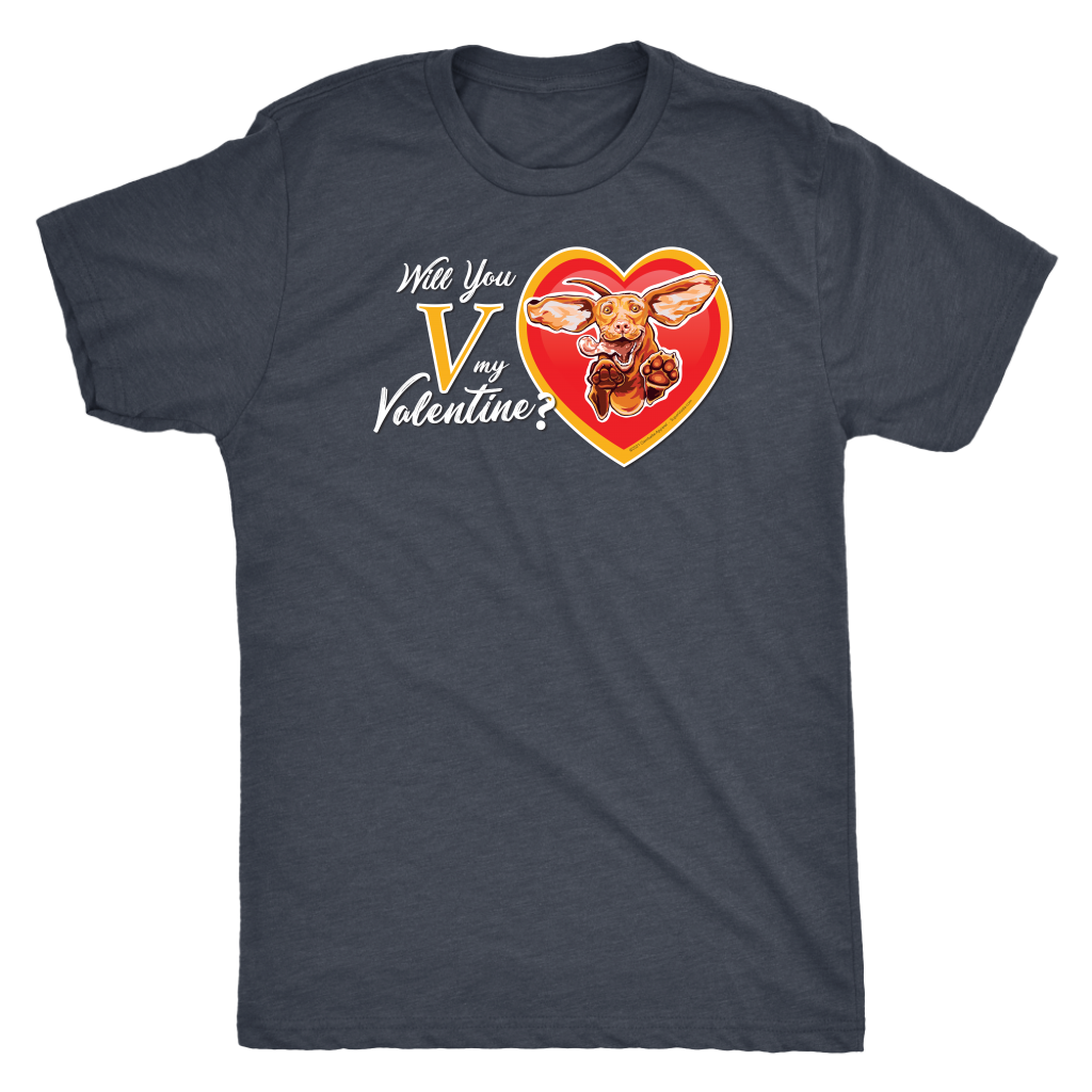 Will You V My Valentine? Super Vizsla Men's Triblend T-Shirt