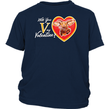 Load image into Gallery viewer, Will You V My Valentine? Super Vizsla Youth Shirt
