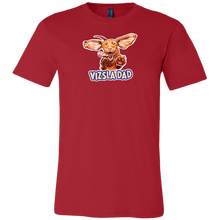 Load image into Gallery viewer, Front view of a men&#39;s red t-shirt featuring the Vizsla Dad design
