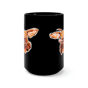 Super Vizsla Black Ceramic Mug 15oz