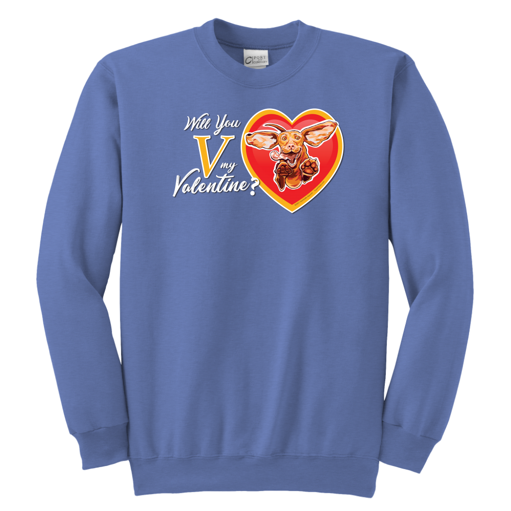 Will You V My Valentine? Youth Crewneck Sweatshirt