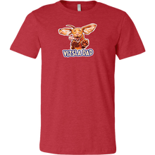 Load image into Gallery viewer, Front view of a men&#39;s dark red t-shirt featuring the Vizsla Dad design
