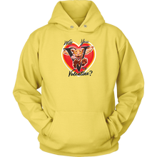 Load image into Gallery viewer, Will You V My Valentine? Super Vizsla Unisex Hoodie &lt;3
