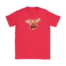 Load image into Gallery viewer, a womens red tee with our original Super Vizsla dog design
