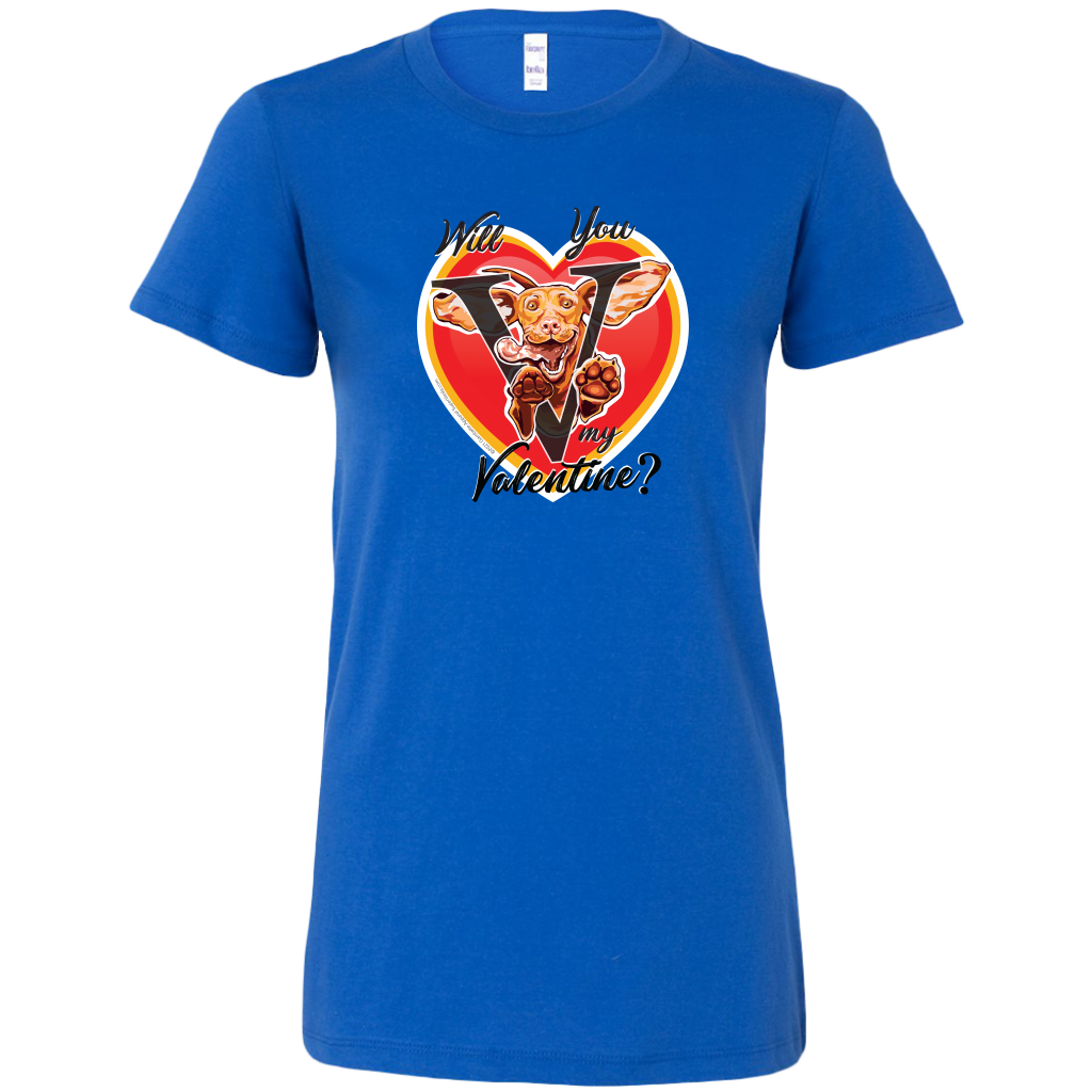 Will You V My Valentine? Super Vizsla Womens Shirt