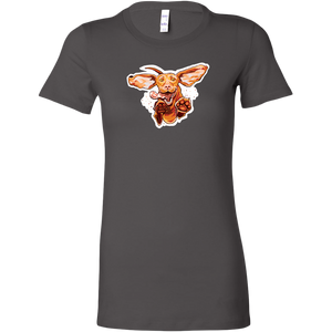 a grey Bella women's t-shirt with the original super vizsla dog design