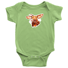 Load image into Gallery viewer,  a light green onesie featuring our original Super Vizsla design on the front
