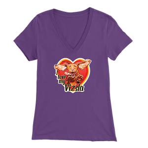 I love my Vizsla - Bella Womens V-Neck