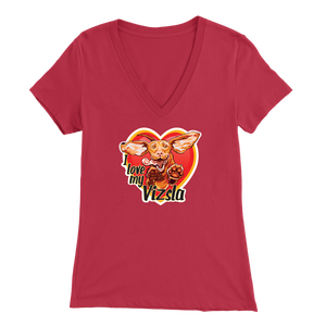 I love my Vizsla - Bella Womens V-Neck