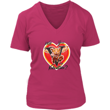 Load image into Gallery viewer, Will You V My Valentine? Super Vizsla Womens V-Neck

