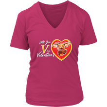 Load image into Gallery viewer, Will You V My Valentine?  Super Vizsla Womens V-Neck
