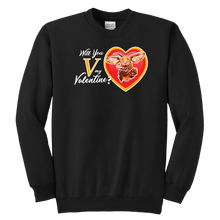 Load image into Gallery viewer, Will You V My Valentine? Youth Crewneck Sweatshirt
