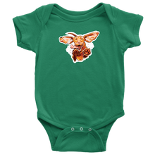 Load image into Gallery viewer,  a green onesie featuring our original Super Vizsla design on the front
