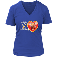 Load image into Gallery viewer, Will You V My Valentine?  Super Vizsla Womens V-Neck
