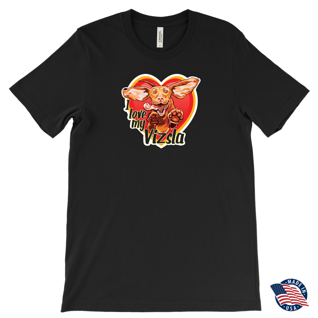 I love my Vizsla - Canvas Mens T-Shirt - Made in the USA