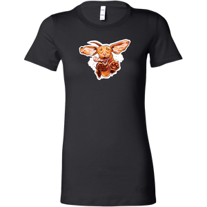 a Bella women's black t-shirt with the original super vizsla dog design