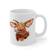 Load image into Gallery viewer, Super Vizsla White Ceramic Mug 11oz Happy Playful Hungarian Vizsla Puppy Dog
