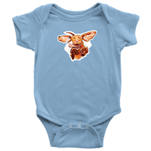 Load image into Gallery viewer,  a light blue onesie featuring our original Super Vizsla design on the front
