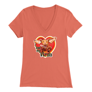 I love my Vizsla - Bella Womens V-Neck