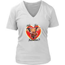 Load image into Gallery viewer, Will You V My Valentine? Super Vizsla Womens V-Neck
