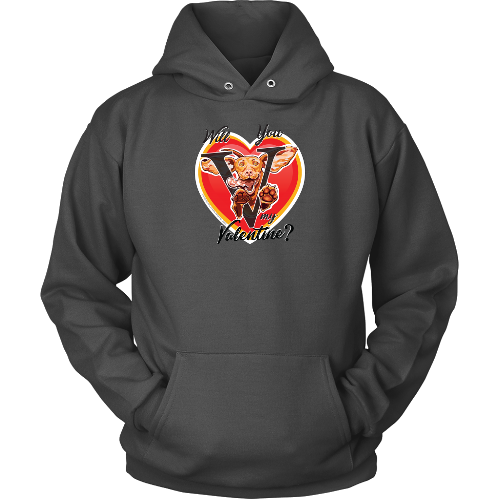 Will You V My Valentine? Super Vizsla Unisex Hoodie <3