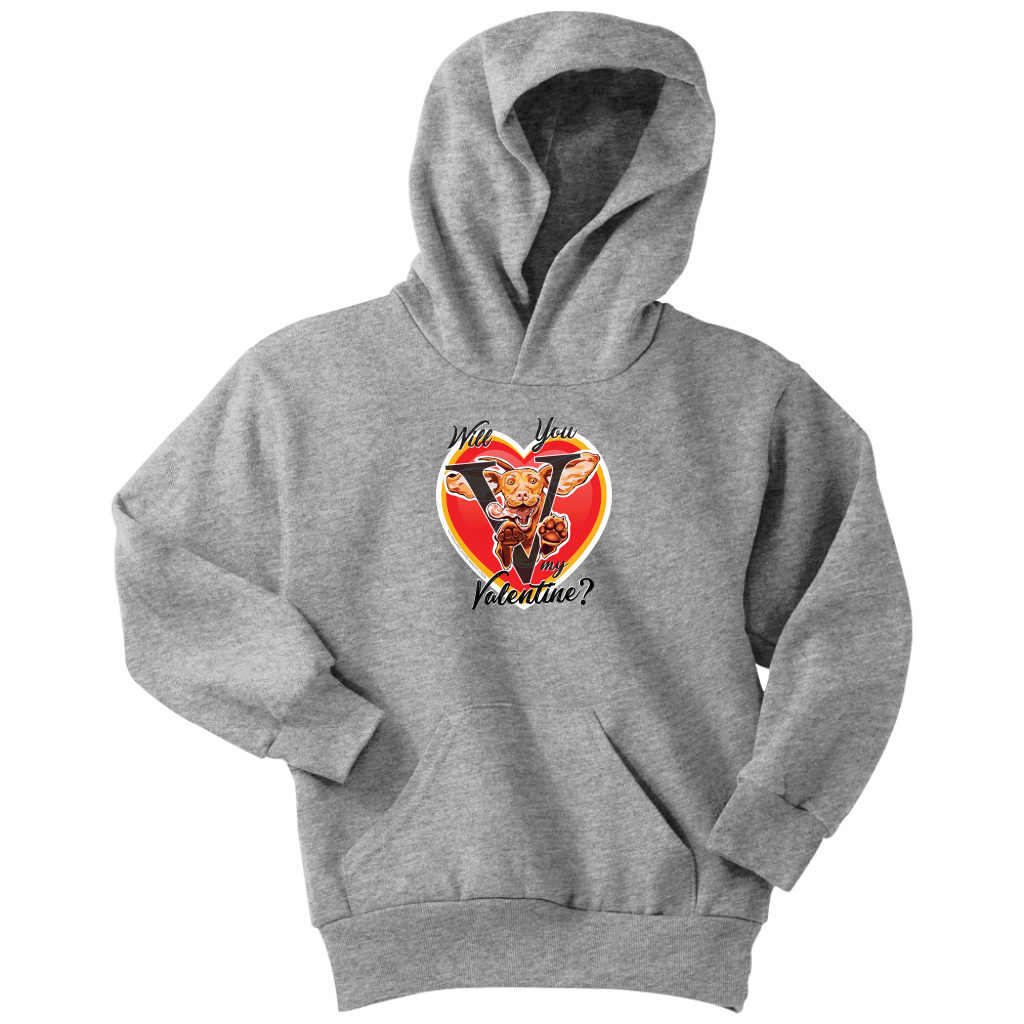Will You V My Valentine? Super Vizsla - Youth Hoodie