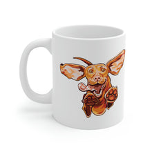 Load image into Gallery viewer, Super Vizsla White Ceramic Mug 11oz Happy Playful Hungarian Vizsla Puppy Dog
