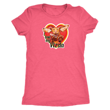 Load image into Gallery viewer,  a women&#39;s pink tee featuring the I love my Vizsla design on the front
