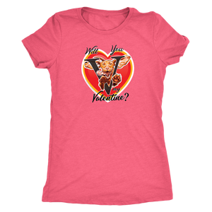 Will you V my Valentine? Women's shirt by super vizsla