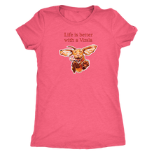 Load image into Gallery viewer, Life is better with a Vizsla - Womens Triblend T-shirt for Hungarian Vizsla dog lovers
