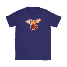 Load image into Gallery viewer, a womens blue tee with our original Super Vizsla dog design
