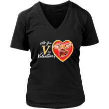 Load image into Gallery viewer, Will You V My Valentine?  Super Vizsla Womens V-Neck
