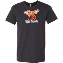 Load image into Gallery viewer, Front view of a men&#39;s vintage black  t-shirt featuring the Vizsla Dad design
